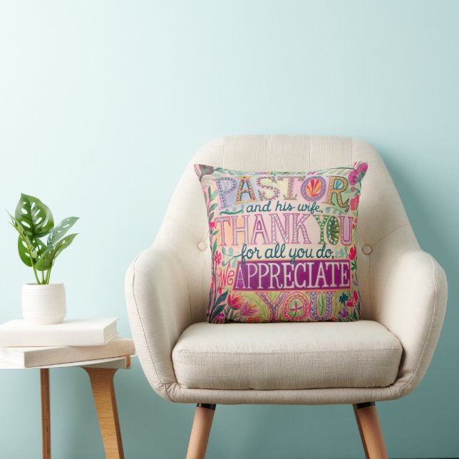 ✝️ Pastor Pastor's Wife Appreciation Anniversary   Throw Pillow (Chair)