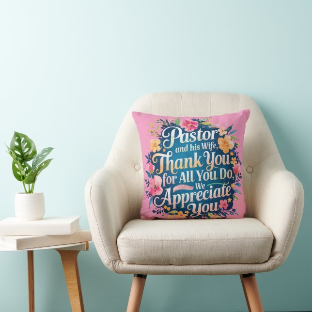 ✝️ Pastor Pastor's Wife Appreciation Anniversary   Throw Pillow (Chair)