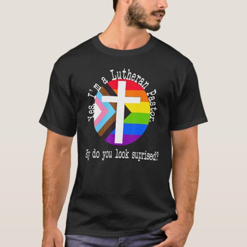 Pastor Pride for Ally Lgbtqia Lutheran Inclusive  T_Shirt