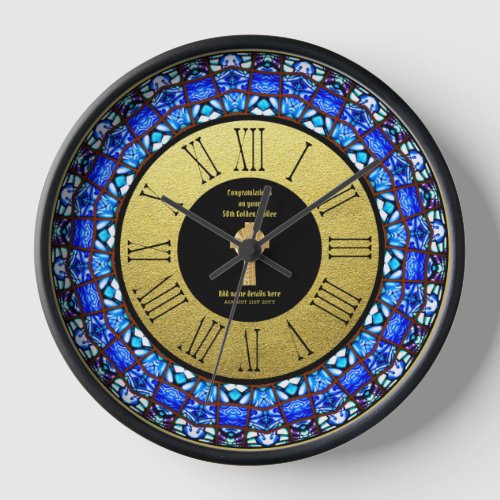 Pastor Priest Ordination Anniversary Stained Glass Clock