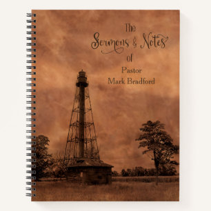 Pastor Sermons and Notes Old Lighthouse Hardcover Notebook