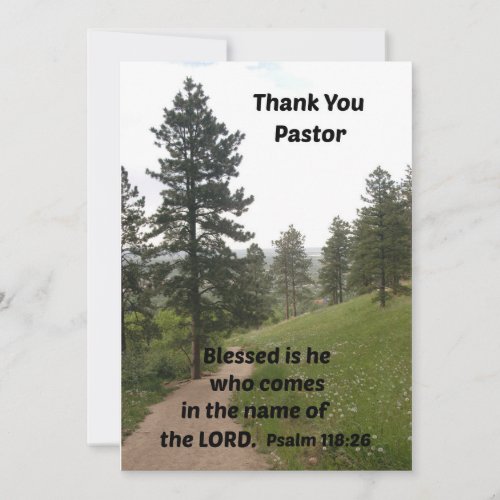 Pastor thank you card invitation