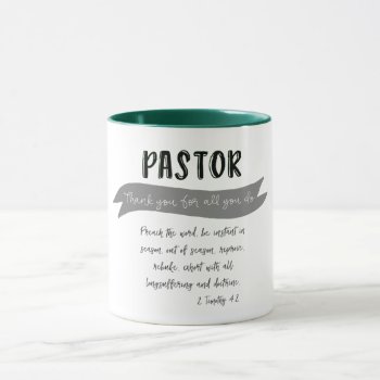 Pastor Thank You With Bible Verse Mug by Christian_Quote at Zazzle