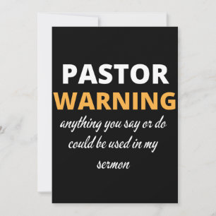 Pastor Warning Anything You Say Or Do Thank You Card