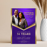 Pastoral Anniversary Purple & Gold Frame Church  Flyer<br><div class="desc">Celebrate a legacy of faith and leadership with this beautifully designed Pastoral Anniversary flyer. Featuring a soft abstract purple background paired with elegant gold accents and a classic gold frame, this template perfectly captures the reverence and joy of honoring a beloved pastor’s years of service. Easily add your own photo...</div>