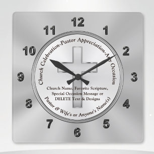 Pastoral Appreciation Gifts, Pastoral Anniversary  Square Wall Clock