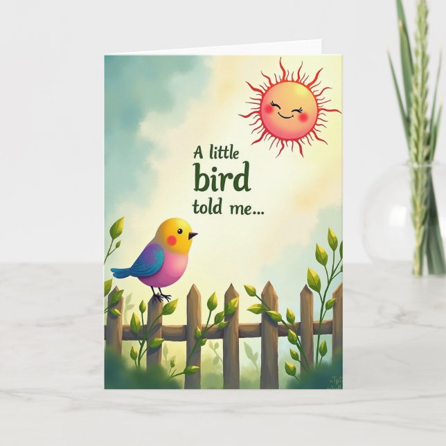 Pastoral Bird Birthday Card (Front)