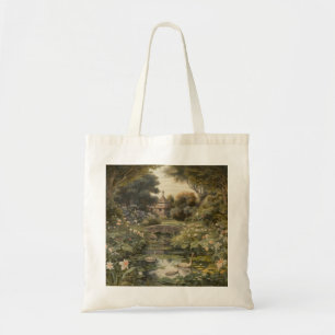 Pastoral British Estate Serene Lakeside Art Tote Bag