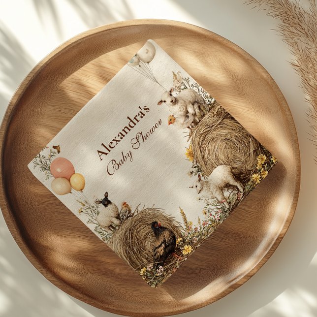 Pastoral Countryside Barn Baby Shower Napkins (Creator Uploaded)