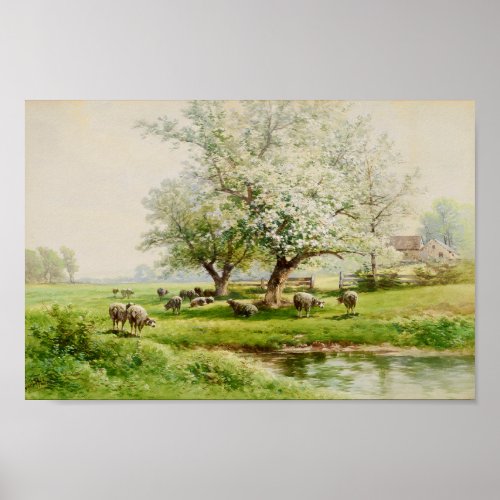 Pastoral Landscape Carl Weber Fine Art Watercolor Poster