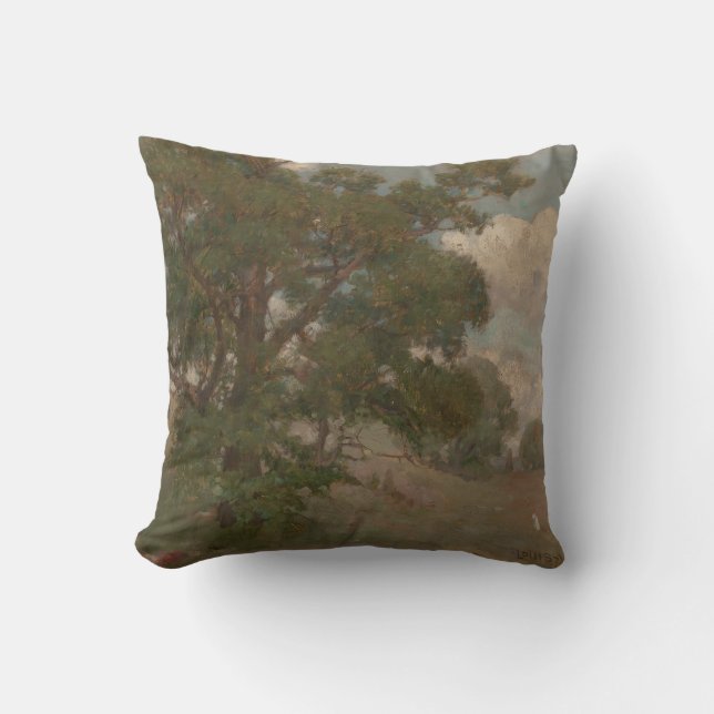 Pastoral Landscape Louis Loeb(American, 1866-1909) Throw Pillow (Front)