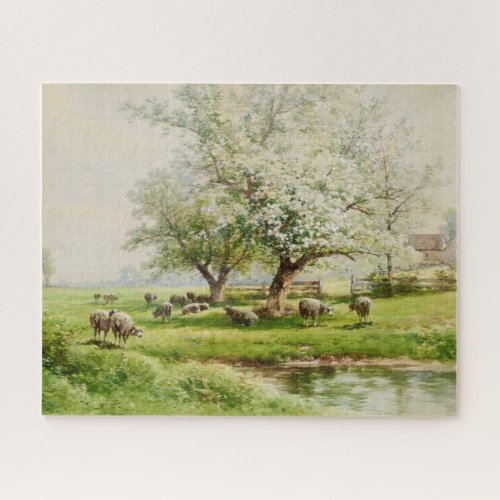 Pastoral Landscape with Sheep Grazing Jigsaw Puzzle
