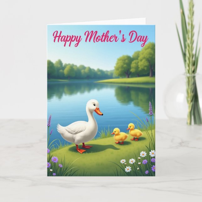Pastoral Mothers Day Waterfowl Card (Front)