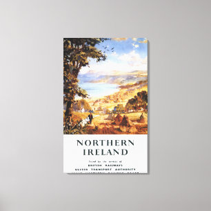 Pastoral Scene Man and Dog British Railways Canvas Print