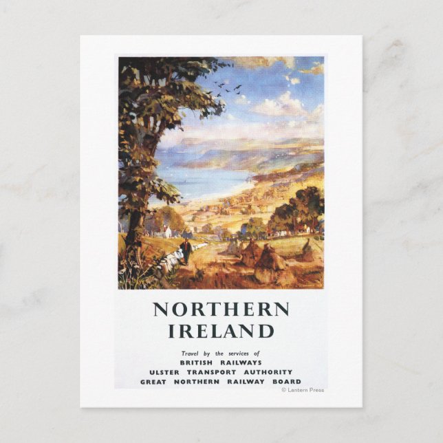 Pastoral Scene Man and Dog British Railways Postcard (Front)