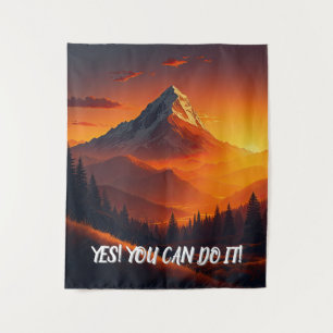 Pastoral Sunset Mountain Landscape Tapestry