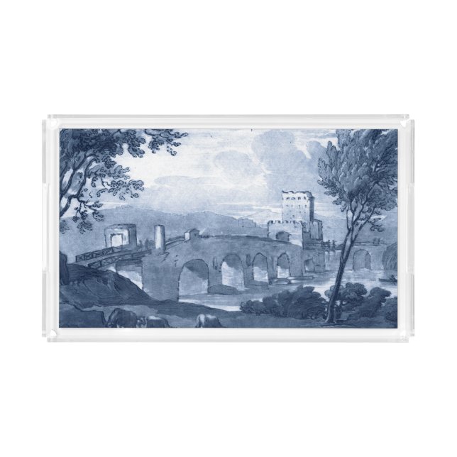 Pastoral Toile - Bridge Acrylic Tray (Front)