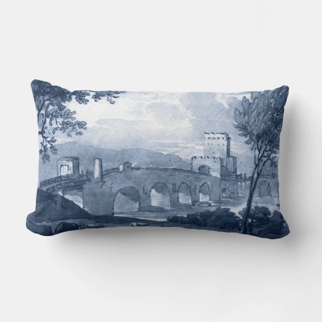 Pastoral Toile - Bridge Lumbar Pillow (Front)