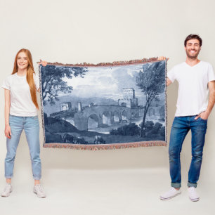 Pastoral Toile - Bridge Throw Blanket