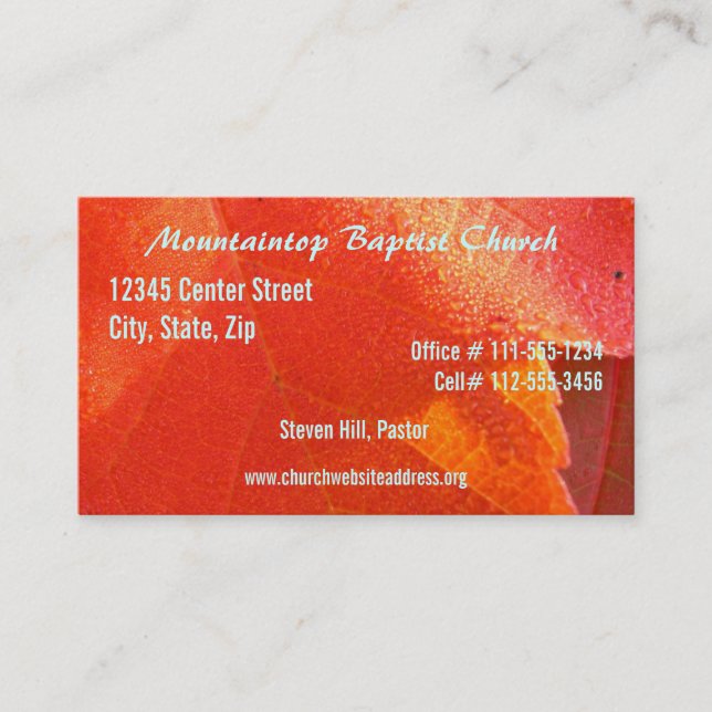 Pastor's Business Card (Front)