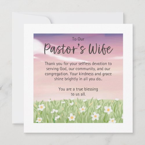 Pastors Wife Appreciation  Card