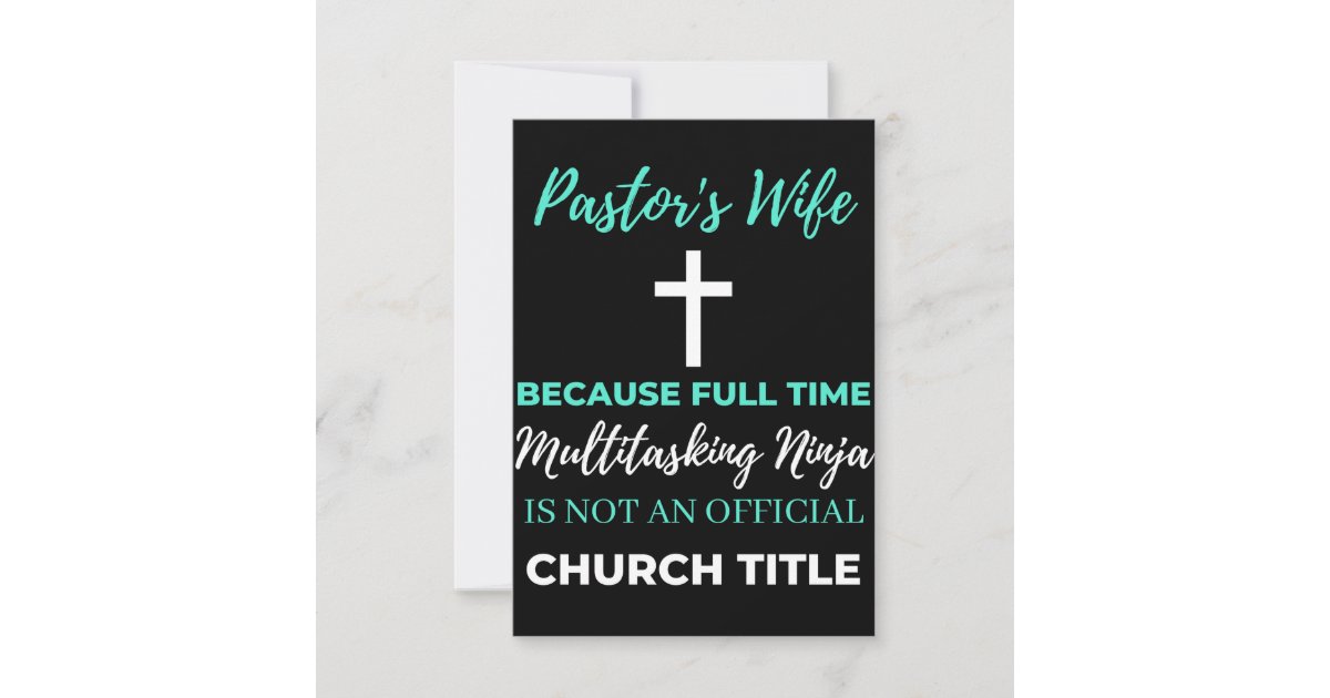 Pastor Multitasking Pastor's Wife Because Full Time Multitasking Thank You Card | Zazzle