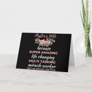 Pastor's Wife Because Super Amazing Life Changing Holiday Card