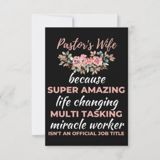 Pastor's Wife Because Super Amazing Life Changing Thank You Card