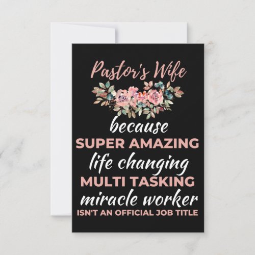 Pastors Wife Because Super Amazing Life Changing Thank You Card