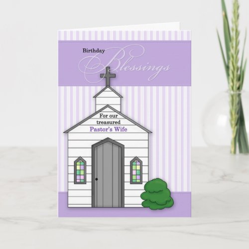 Pastors Wife Birthday Blessings Church Purple Card