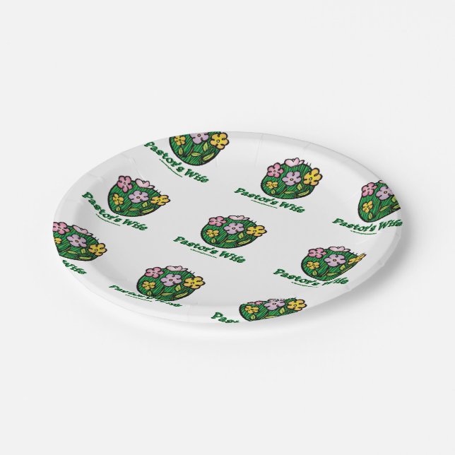 Pastors Wife - Blooms Paper Plates (Angled)