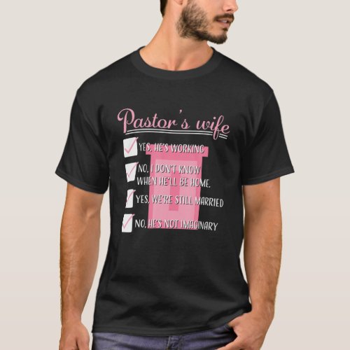Pastors Wife Church Funny Checklist Appreciation G T_Shirt