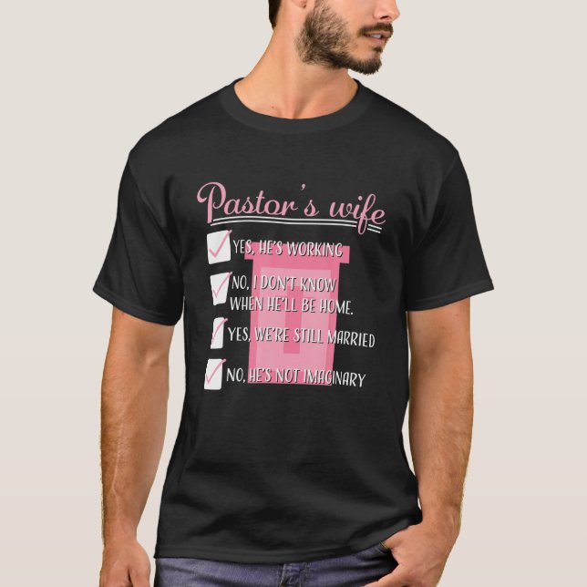 Pastors Wife Church Funny Checklist Appreciation G T-Shirt (Front)