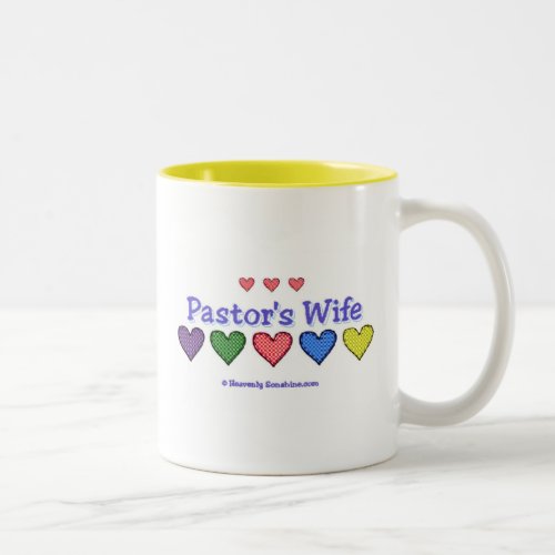 Pastors Wife Gingham Hearts Two_Tone Coffee Mug