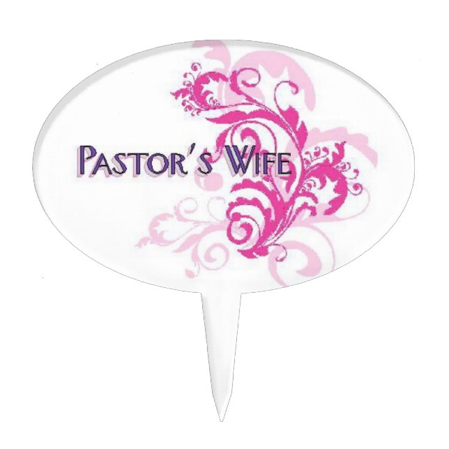 Pastors Wife Pink Cake Topper (Front)