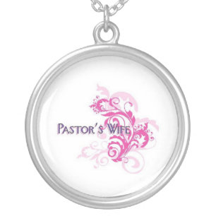 Pastors Wife Pink Silver Plated Necklace