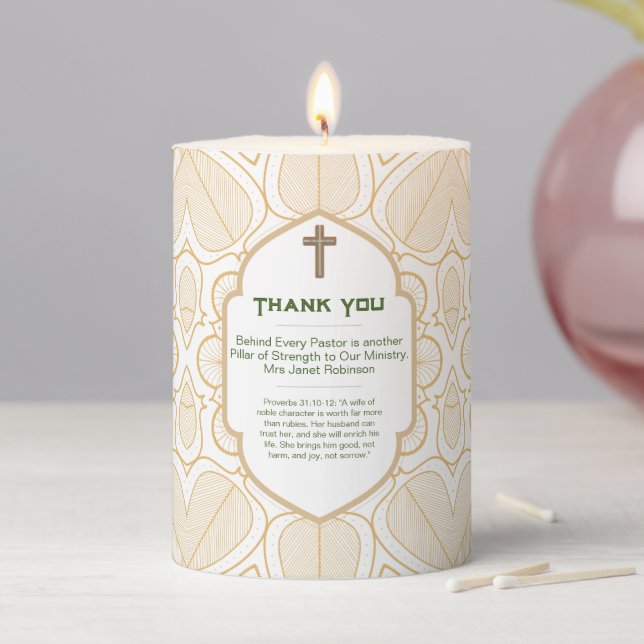 ✝️ Pastor's Wife Wives Appreciation Gift Thank You Pillar Candle (In Situ)
