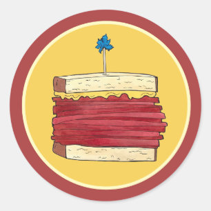 Pastrami on Rye NYC Kosher Jewish Deli Sandwich Classic Round Sticker