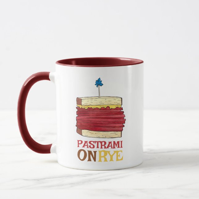 Pastrami on Rye NYC Kosher Jewish Deli Sandwich  Mug (Left)