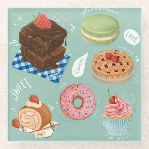 Pastries Glass Coaster
