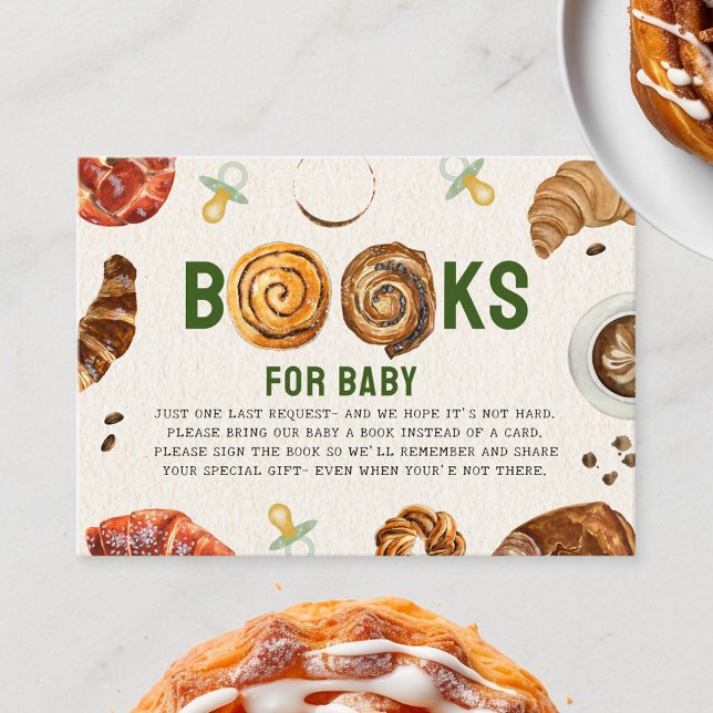 Pastries + Pacifiers Baby Shower Book Request Enclosure Card (Creator Uploaded)