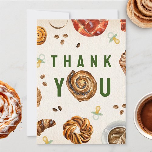 Pastries  Pacifiers Baby Shower Brunch Thank You Card