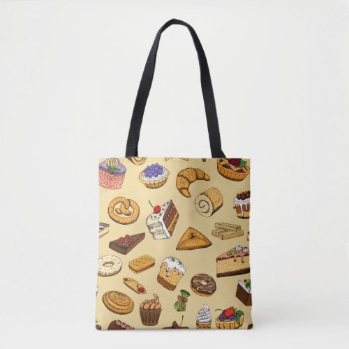 Pastries Pattern Tote Bag