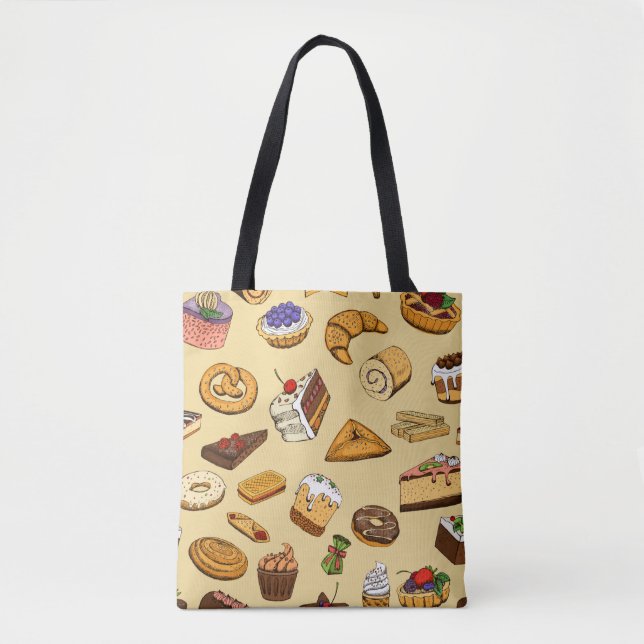 Pastries Pattern Tote Bag (Front)