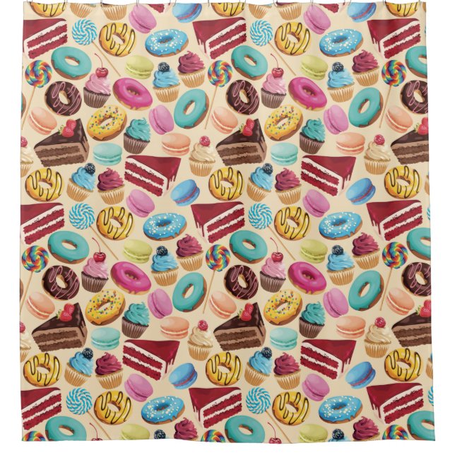 Pastries  shower curtain (Front)