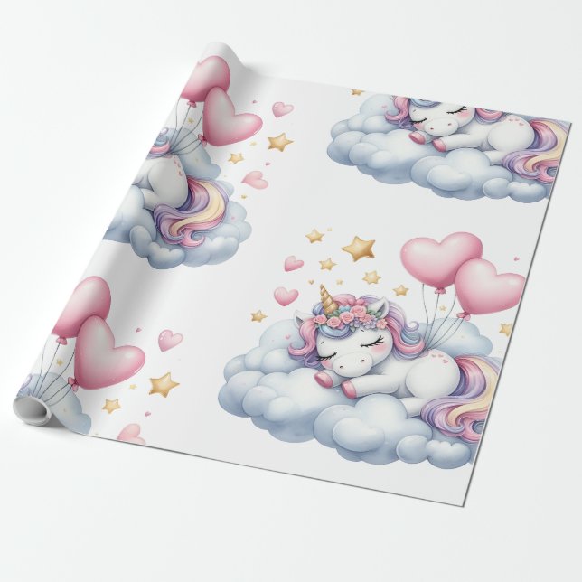 Pastrl Unicorn  Wrapping Paper (Unrolled)