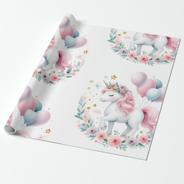 Pastrl Unicorn  Wrapping Paper (Unrolled)