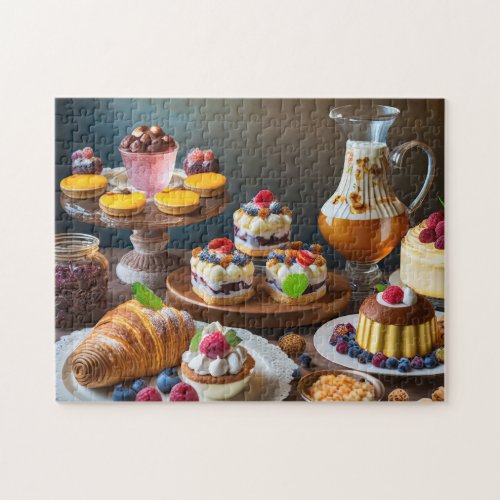 Pastry 2 Desert Art Table Dessert Gallery Art Phot Jigsaw Puzzle