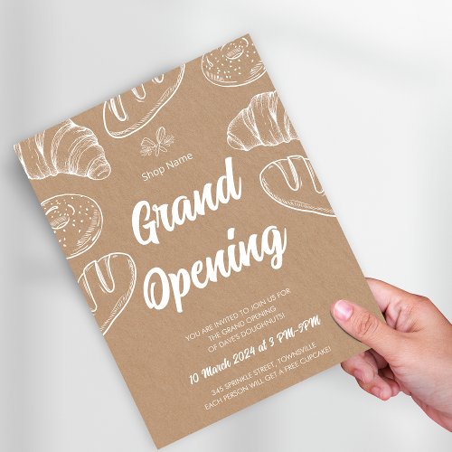 Pastry Bakery Business Grand Opening Template Flyer