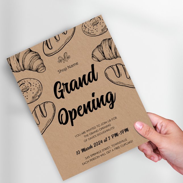 Pastry Bakery Business Grand Opening Template Flyer (Pastry Bakery Business Grand Opening Template Flyer)